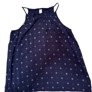 Old Navy Blue White Spaghetti Strap Lightweight Tank Top Shirt Sz M